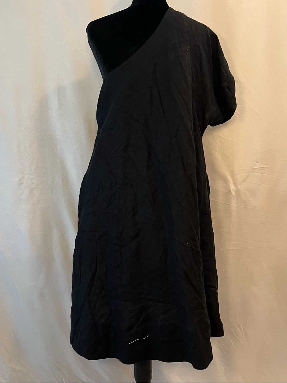 Banana Republic One-Shoulder Black A-Line Dress - Picture 2 of 6